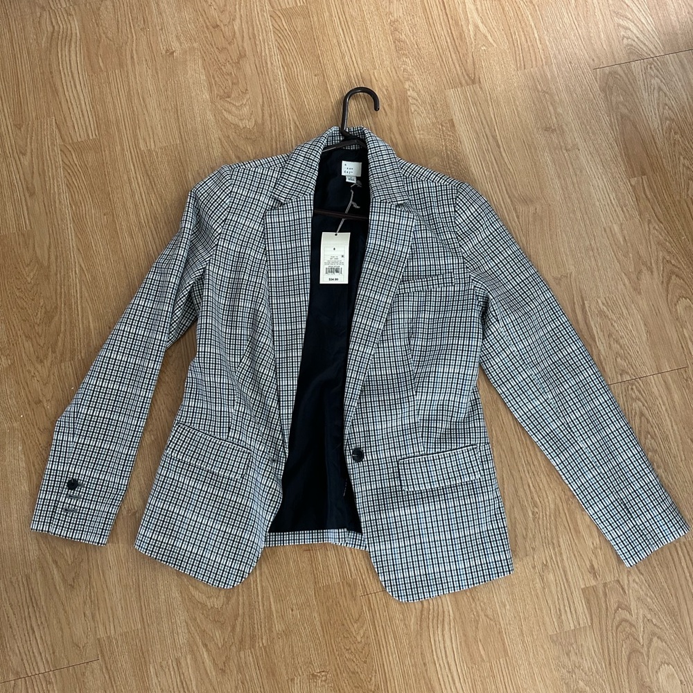 Black and White Plaid Blazer